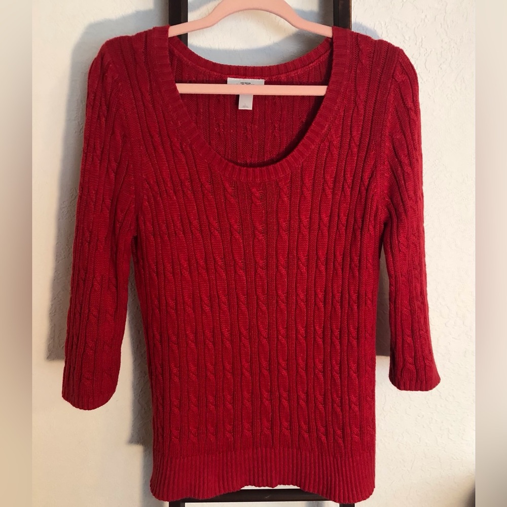 ANN TAYLOR LOFT CABLE KNIT SWEATER